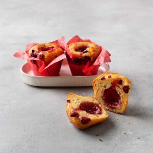 Hallonmuffins i rosa muffinsformar | Dahls Bageri